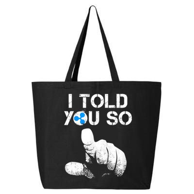 Ripple Crypto I TOLD YOU SO To Buy XRP BULLRUN Trading Joke 25L Jumbo Tote