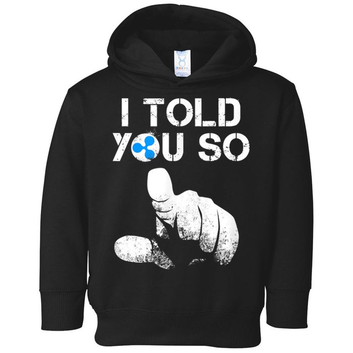 Ripple Crypto I TOLD YOU SO To Buy XRP BULLRUN Trading Joke Toddler Hoodie