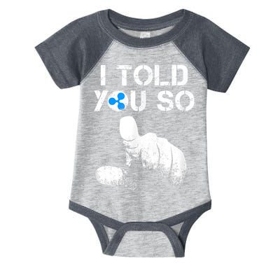 Ripple Crypto I TOLD YOU SO To Buy XRP BULLRUN Trading Joke Infant Baby Jersey Bodysuit