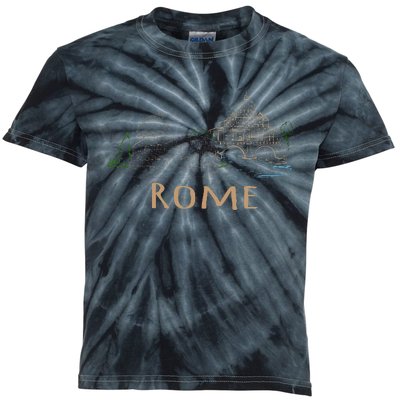 Rome Colosseum Italy Italia Roman Amphitheatre Ancient Rome Kids Tie-Dye T-Shirt