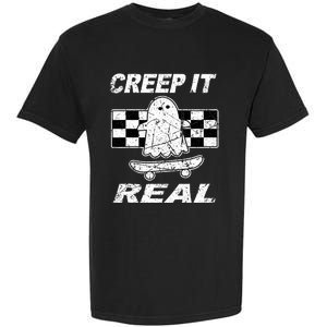 Retro Creep It Real Shirts Ghost Halloween Garment-Dyed Heavyweight T-Shirt