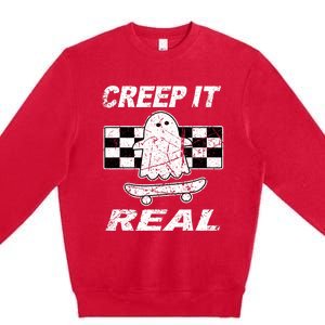 Retro Creep It Real Shirts Ghost Halloween Premium Crewneck Sweatshirt