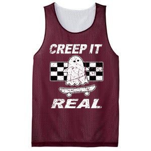 Retro Creep It Real Shirts Ghost Halloween Mesh Reversible Basketball Jersey Tank