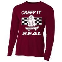 Retro Creep It Real Shirts Ghost Halloween Cooling Performance Long Sleeve Crew