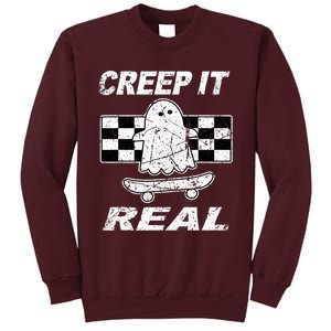 Retro Creep It Real Shirts Ghost Halloween Tall Sweatshirt