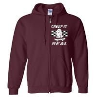 Retro Creep It Real Shirts Ghost Halloween Full Zip Hoodie