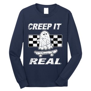 Retro Creep It Real Shirts Ghost Halloween Long Sleeve Shirt