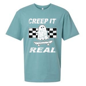 Retro Creep It Real Shirts Ghost Halloween Sueded Cloud Jersey T-Shirt