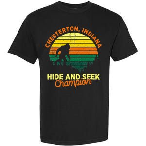 Retro Chesterton Indiana Big Foot Souvenir Garment-Dyed Heavyweight T-Shirt