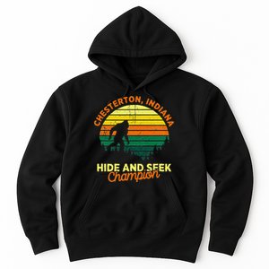 Retro Chesterton Indiana Big Foot Souvenir Hoodie