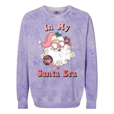 Retro Christmas In My Santa Era Pink Santa Xmas Pajamas Cute Gift Colorblast Crewneck Sweatshirt