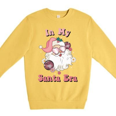 Retro Christmas In My Santa Era Pink Santa Xmas Pajamas Cute Gift Premium Crewneck Sweatshirt