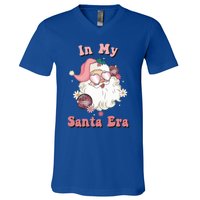 Retro Christmas In My Santa Era Pink Santa Xmas Pajamas Cute Gift V-Neck T-Shirt