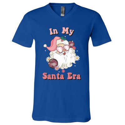 Retro Christmas In My Santa Era Pink Santa Xmas Pajamas Cute Gift V-Neck T-Shirt