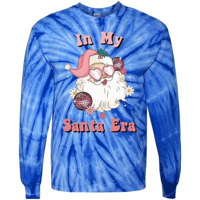 Retro Christmas In My Santa Era Pink Santa Xmas Pajamas Cute Gift Tie-Dye Long Sleeve Shirt