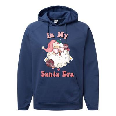 Retro Christmas In My Santa Era Pink Santa Xmas Pajamas Cute Gift Performance Fleece Hoodie