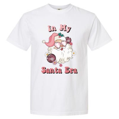 Retro Christmas In My Santa Era Pink Santa Xmas Pajamas Cute Gift Garment-Dyed Heavyweight T-Shirt