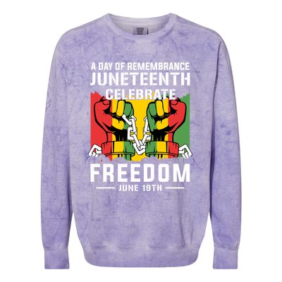 Remembrance Celebrate/Freedom Junenth Black History Pride Gift Colorblast Crewneck Sweatshirt