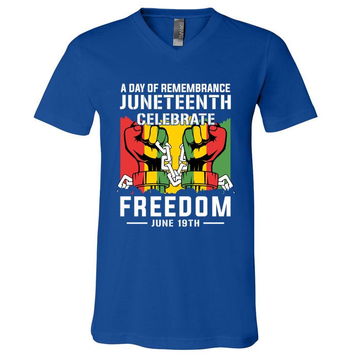 Remembrance Celebrate/Freedom Junenth Black History Pride Gift V-Neck T-Shirt