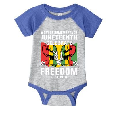 Remembrance Celebrate/Freedom Junenth Black History Pride Gift Infant Baby Jersey Bodysuit
