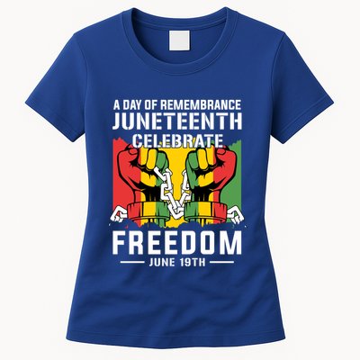 Remembrance Celebrate/Freedom Junenth Black History Pride Gift Womens T-Shirt