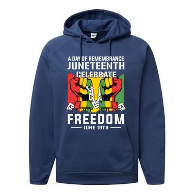 Remembrance Celebrate/Freedom Junenth Black History Pride Gift Performance Fleece Hoodie