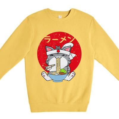 Ra Cat Japanese Anime Kawaii Gift  Premium Crewneck Sweatshirt