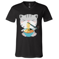 Ra Cat Japanese Kawaii Anime Ra Cat Lover Cute Cool  V-Neck T-Shirt