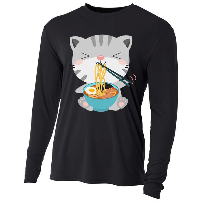 Ra Cat Japanese Kawaii Anime Ra Cat Lover Cute Cool  Cooling Performance Long Sleeve Crew