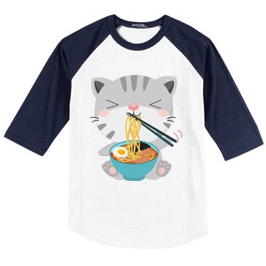 Ra Cat Japanese Kawaii Anime Ra Cat Lover Cute Cool  Baseball Sleeve Shirt