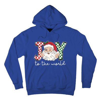 Retro Christmas Joy To The World Santa Claus Xmas Vibes Gift Hoodie