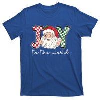 Retro Christmas Joy To The World Santa Claus Xmas Vibes Gift T-Shirt