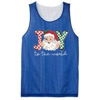 Retro Christmas Joy To The World Santa Claus Xmas Vibes Gift Mesh Reversible Basketball Jersey Tank