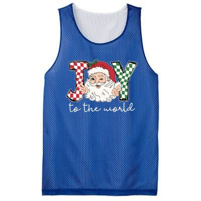 Retro Christmas Joy To The World Santa Claus Xmas Vibes Gift Mesh Reversible Basketball Jersey Tank