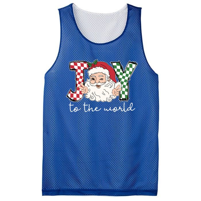 Retro Christmas Joy To The World Santa Claus Xmas Vibes Gift Mesh Reversible Basketball Jersey Tank