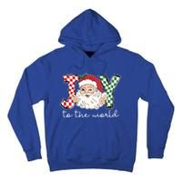 Retro Christmas Joy To The World Santa Claus Xmas Vibes Gift Tall Hoodie