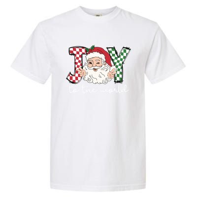 Retro Christmas Joy To The World Santa Claus Xmas Vibes Gift Garment-Dyed Heavyweight T-Shirt