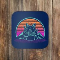 Ra Cat Japanese Kitten Retro Vintage Sunset Retrowave Coaster