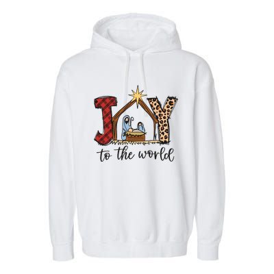 Retro Christmas Joy To The World Garment-Dyed Fleece Hoodie