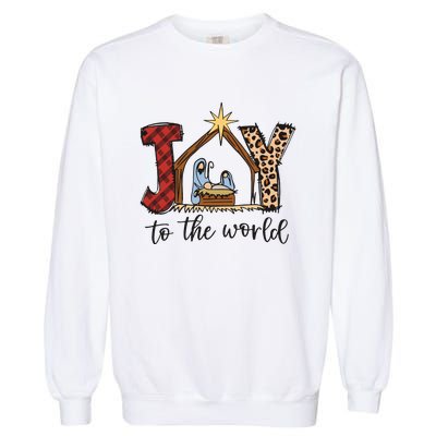 Retro Christmas Joy To The World Garment-Dyed Sweatshirt