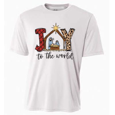 Retro Christmas Joy To The World Cooling Performance Crew T-Shirt