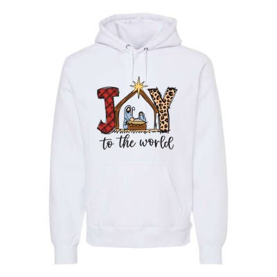 Retro Christmas Joy To The World Premium Hoodie