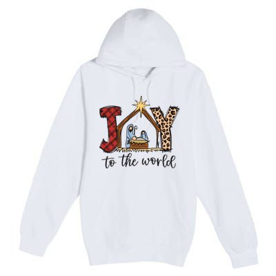 Retro Christmas Joy To The World Premium Pullover Hoodie