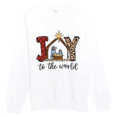 Retro Christmas Joy To The World Premium Crewneck Sweatshirt