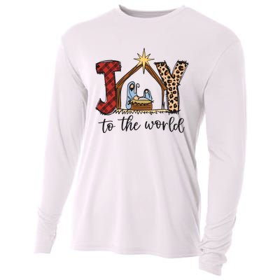 Retro Christmas Joy To The World Cooling Performance Long Sleeve Crew