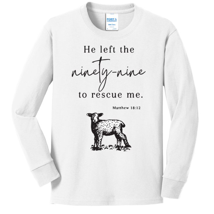 Religious Christian Jesus Left The 99 Softstyle Kids Long Sleeve Shirt