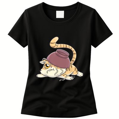 Ramen Cat Kawaii Anime Japanese Funny Womens T-Shirt