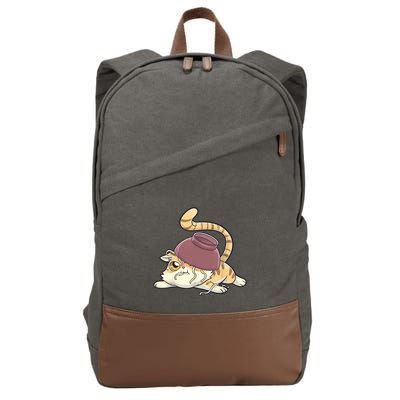 Ramen Cat Kawaii Anime Japanese Funny Cotton Canvas Backpack