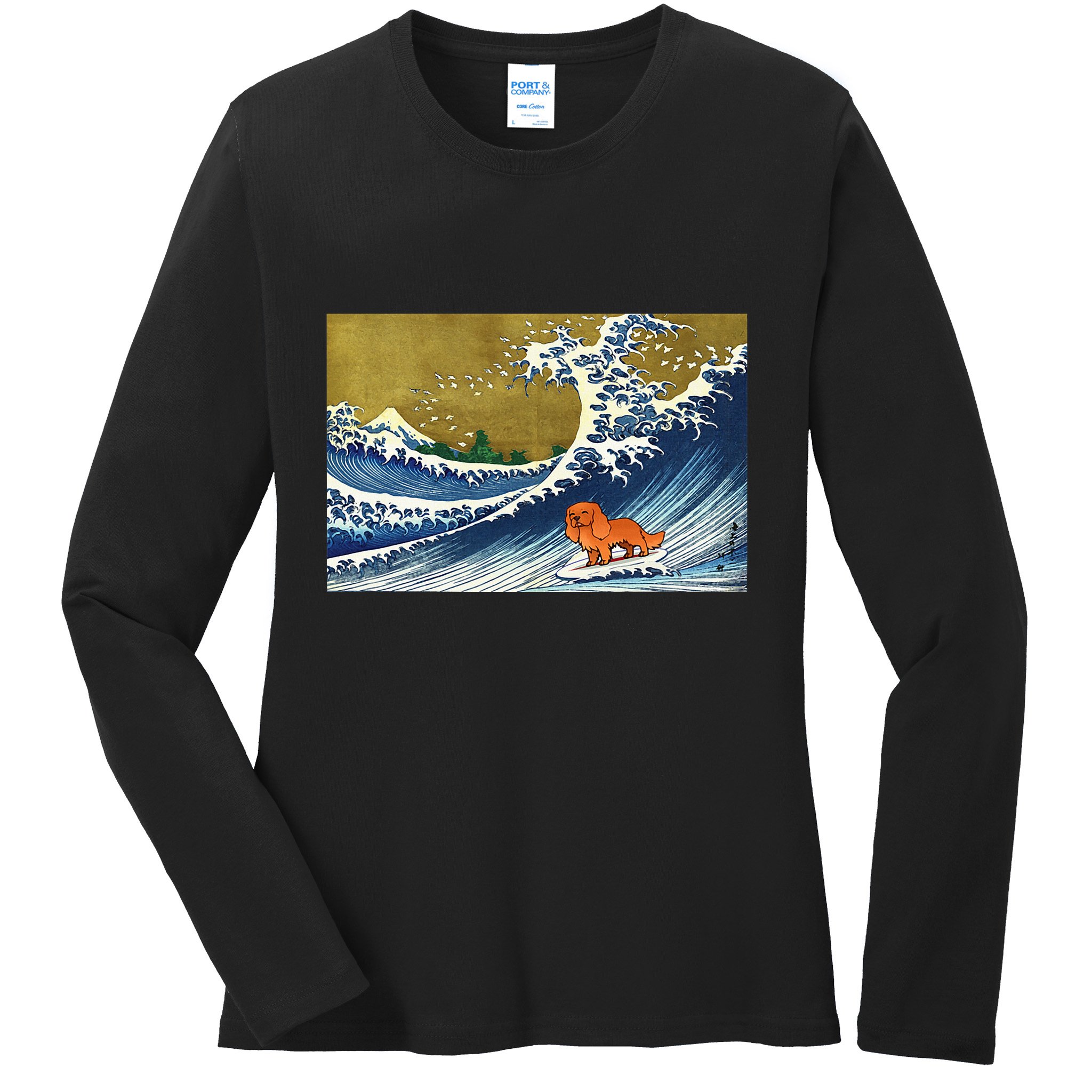 Ruby Cavalier King Charles Spaniel Ladies Long Sleeve Shirt