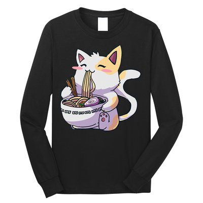 Ramen Cat Kawaii Anime Japanese Kawaii Neko Long Sleeve Shirt